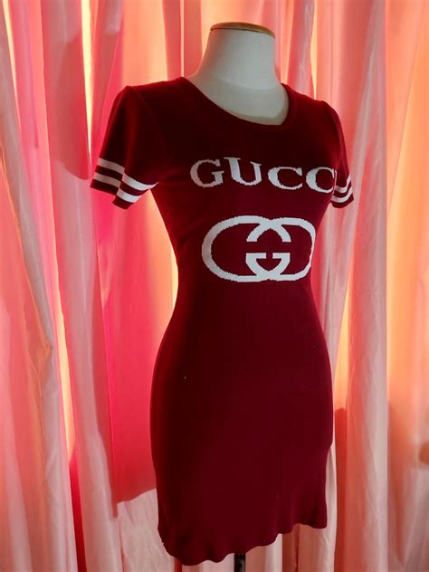 red gucci dress sale|Gucci bodycon dress.